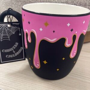 Halloween Witch’s Cauldron & Potion Pink & Black Smooth Matte Soft Touch Mug NWT